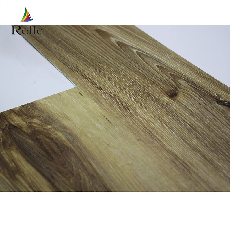 Relle home decoration anti-scratch embossed texture wood click lock spc vinyl plank flooring tiles for hotel