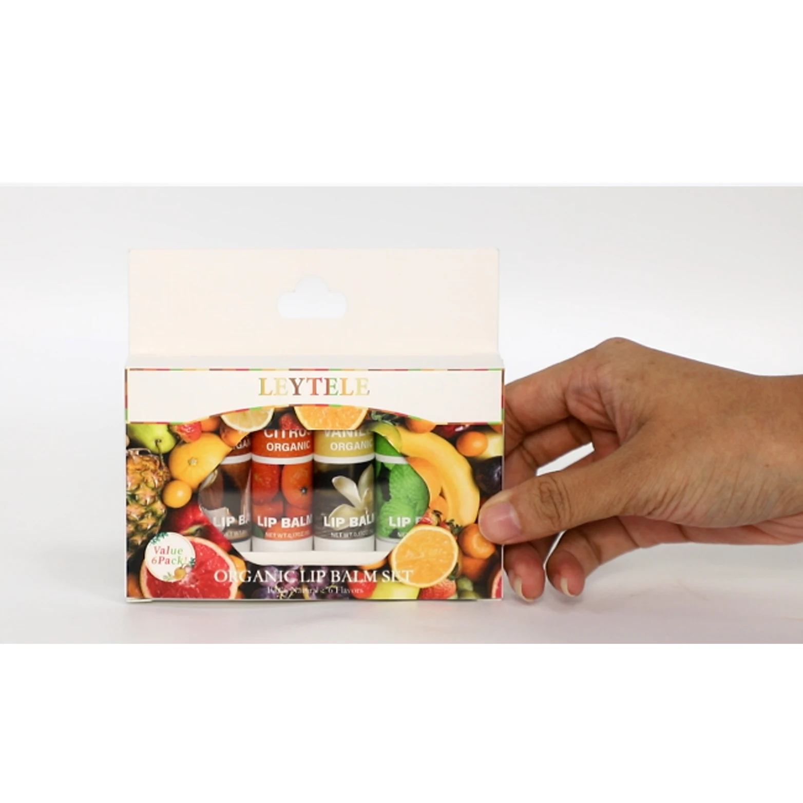 Hot selling Private Label Customize high quality moist variate delicacy easy to use short fruity lip balm night 6-piece pack