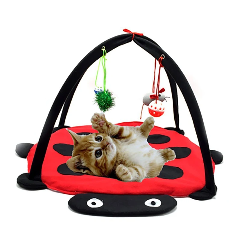 Мягкая кровать для домашних животных игрушки кошек с подвесными игрушками колокольчики и