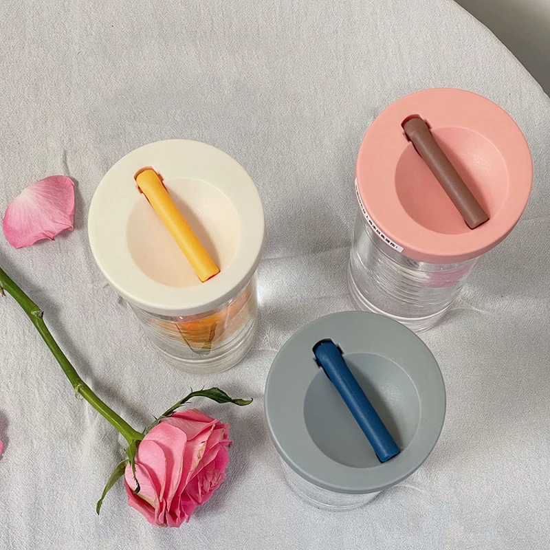 Portable Transparent Plastic Tea Infuser Water Bottle Filter Cup Fruit Infuser Strainer Bottle Plastic Water Bottle With Straw