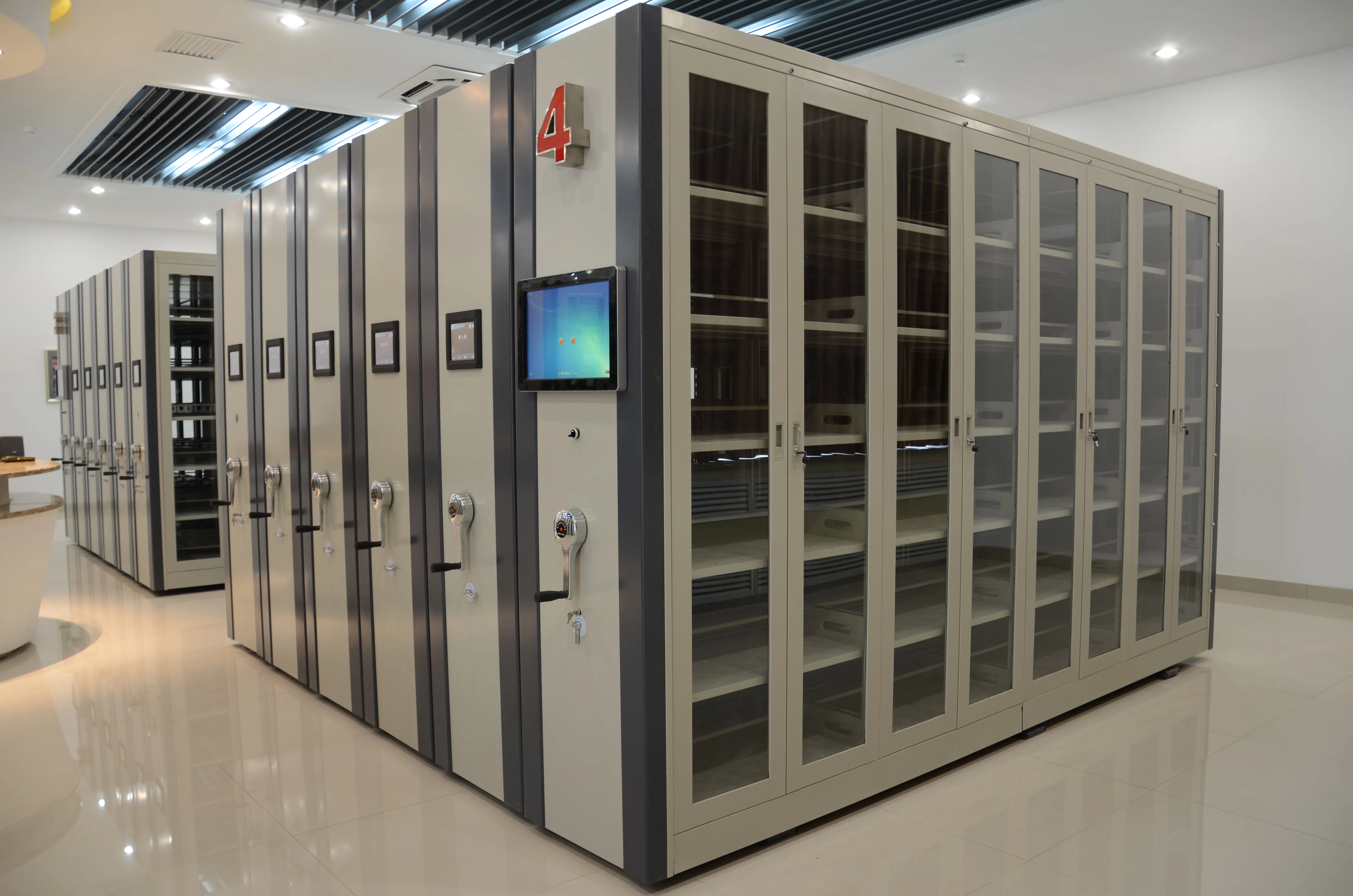 High-Density Compact Mobile Shelving Bulk Rolling Track File Cabinet for School Archive Storage Metal Mobile Shelving Unit