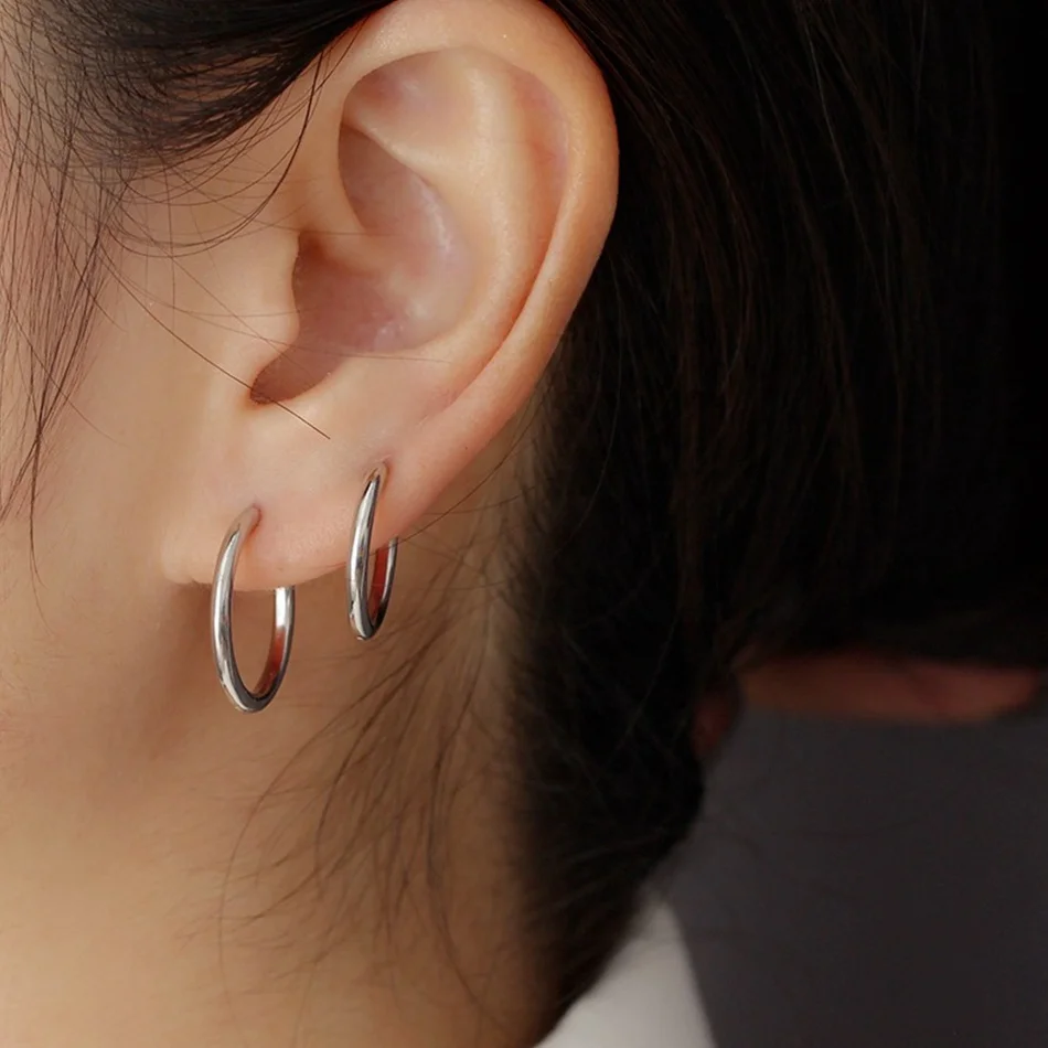 nagosa 925 sterling silver 18k gold vermeil high polish basic huggie hoop earrings