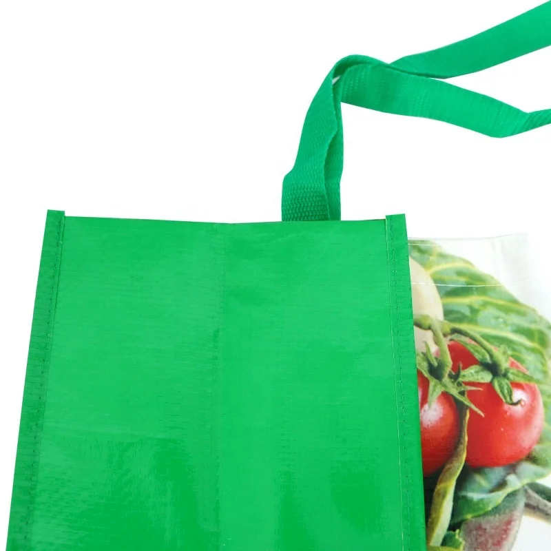 BSCI factory custom design supermarket shopping bag laminated pp woven bag recyclable