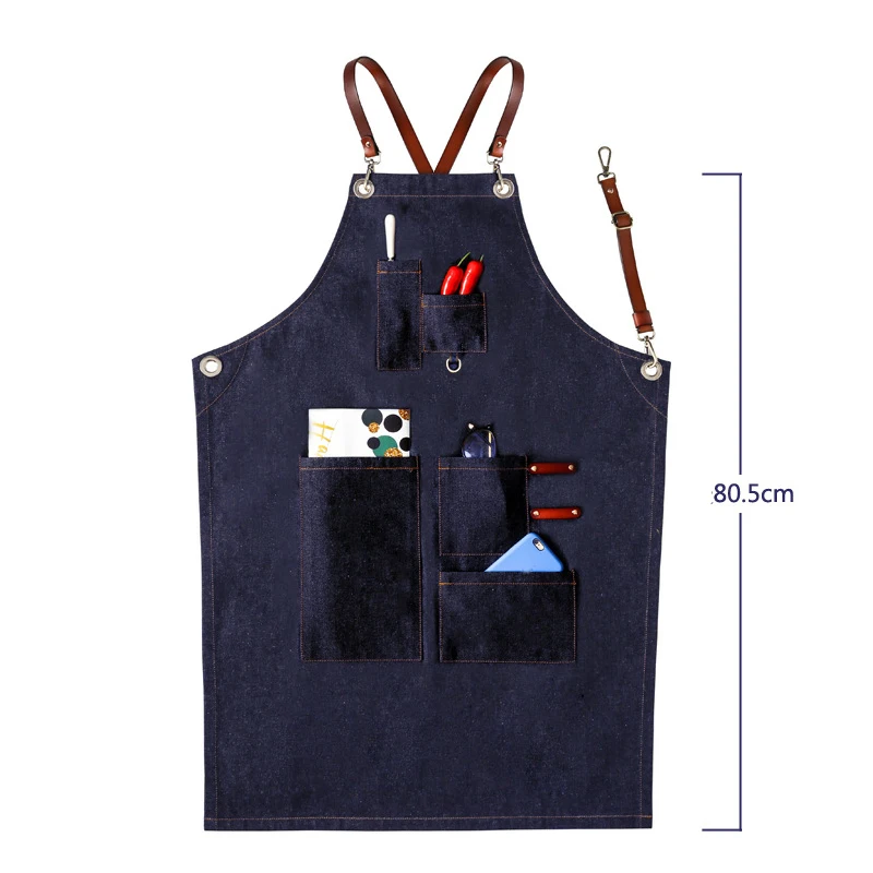 Kitchen Household tools Kitchen Apron For Restaurants custom logo Barista Chef Uniform Work Bar Cafes kitchen Restaurant Apron