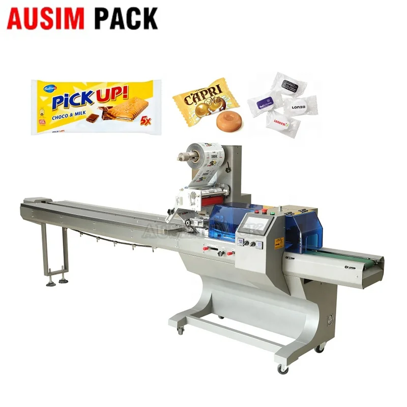 Automatic Chocolate Pieces Flow Wrapper Packing Machine Automatic Toilet Soap Bar Plastic Film Pillow Horizontal Packing Machine