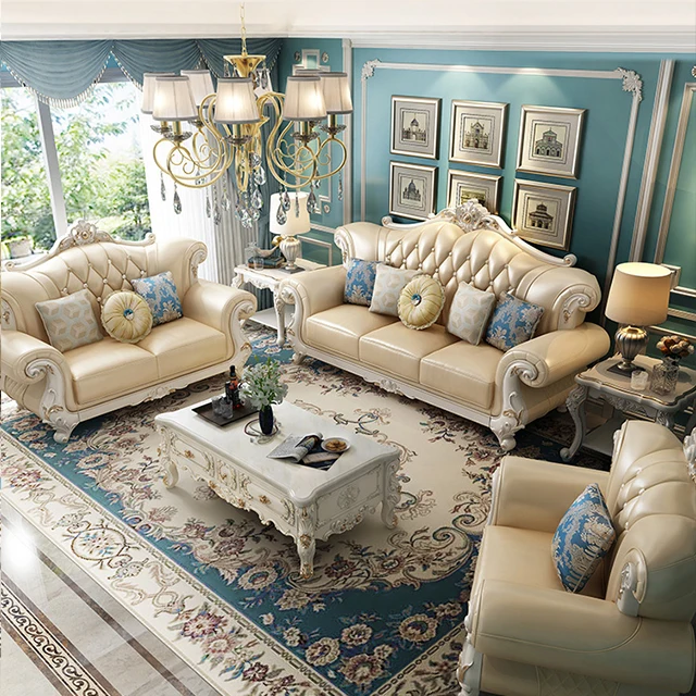 luxury leather sofa set furniture set dining table tv cabinet living room furniture set