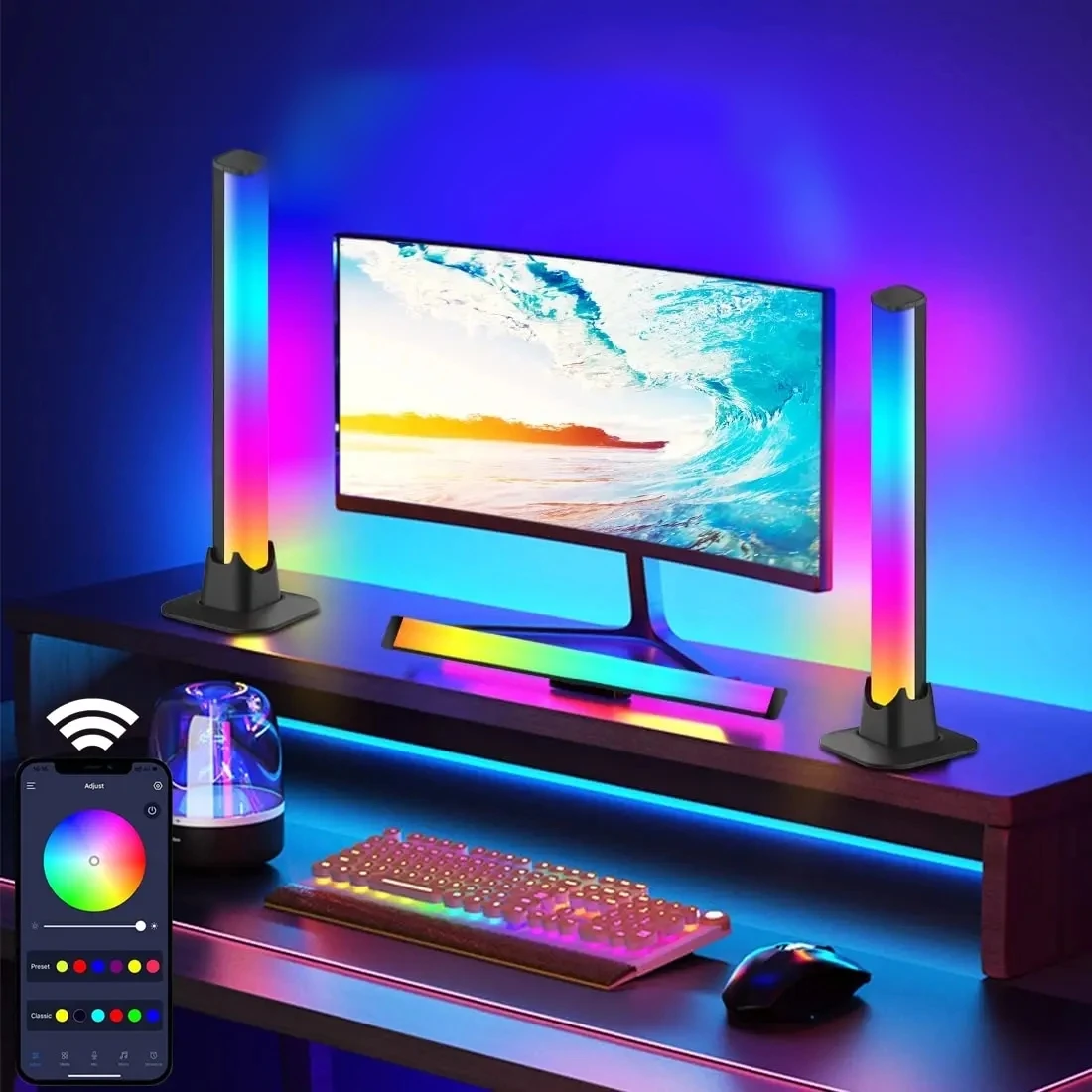 Умная светодиодная подсветка RGB с управлением приложением ночная лампа музыкальная для игрового ТВ декоративная