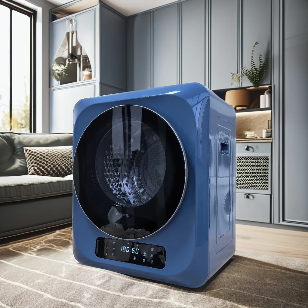 3KG Stainless Steel Portable Tumble Dryer Household Electric Vented Dryer Machine with Automatic Power Time Control for Cars