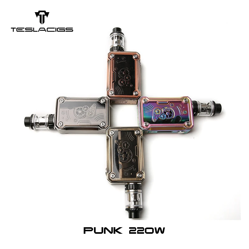 Полный комплект электронной сигареты Tesla PUNK 220W боксмод в стиле