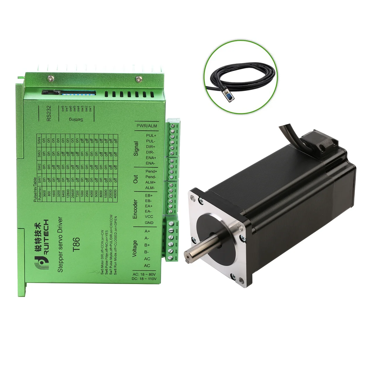 Умный шаговый двигатель с замкнутым контуром Nema34, 12 нм, 6,0 А, 2 фазы, 86*86 мм + набор шаговых сервоприводов 4000ppr