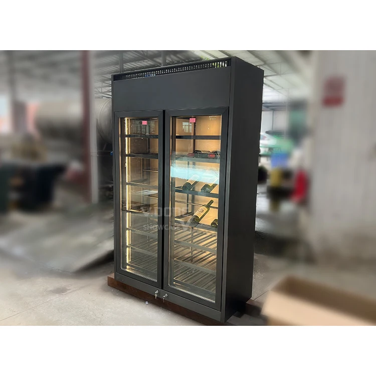 Modern living room wall cabinets household stainless steel glass wine cellar cabinet commercial display wine cellar