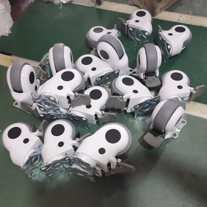 WBD tpr silent durable 125mm medical caster thread stem castors medical hilrom 305 bed wheels