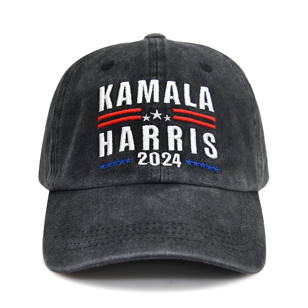 2024 бейсбольные кепки Kamala Harris винтажные хлопковые шляпы для папы с вышивкой логотипа спортивные