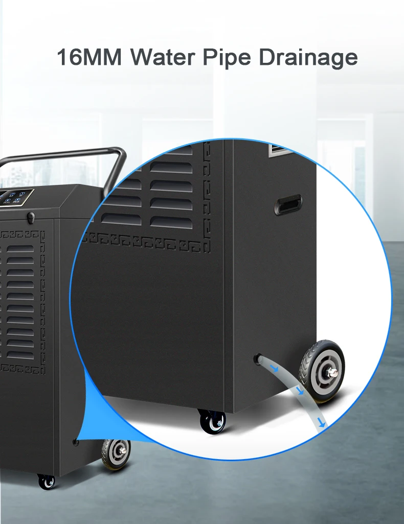 New design industrial commercial portable dehumidifier 120 pints 60 liter for cellar basement greenhouse