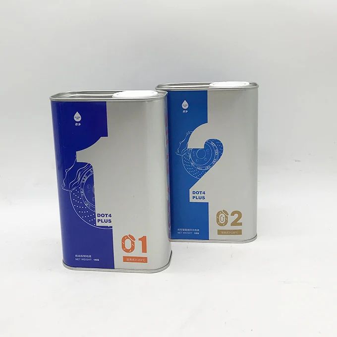 Factory Customized Label 1000ml Engine Oil Tin Can 1L Brake Oil Motor oil Metal Packaging