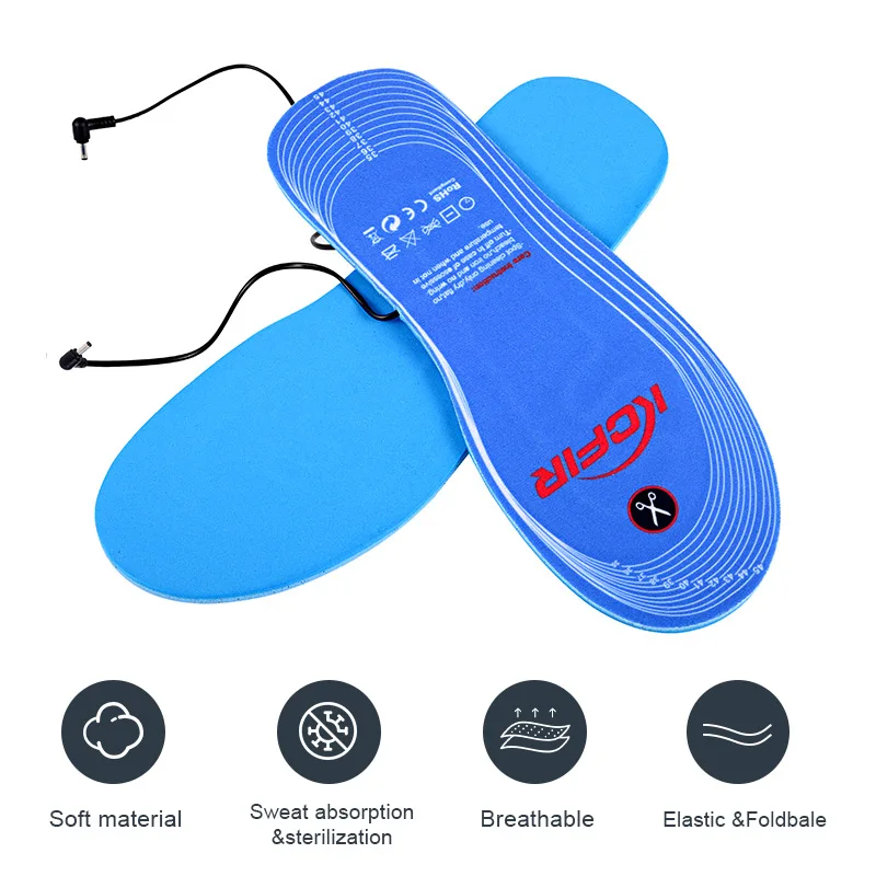 3.7V 2200mAh Winter Warming USB Rechargeable Battery Power Operated Thermal Electric Heated Insoles For Shoes Ski Boots