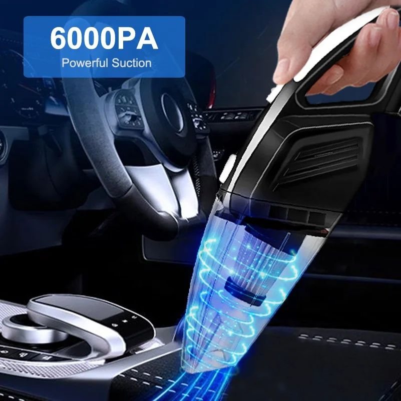  GRIKEY 2 в 1 12V пылесос сухой мокрой 6000Pa сильная мощность автомобильный со светодиодными огнями Aspirador
