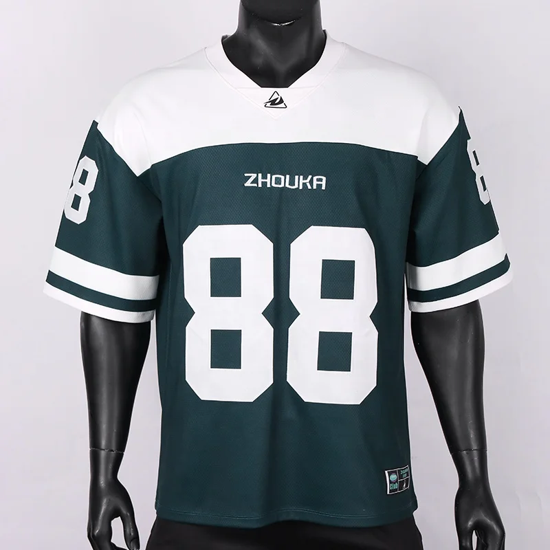 Custom High Quality Streetwear Football Jersey Sublimated Embroidered Boxy Shirt Custom Oversized Youth American Football Jersey