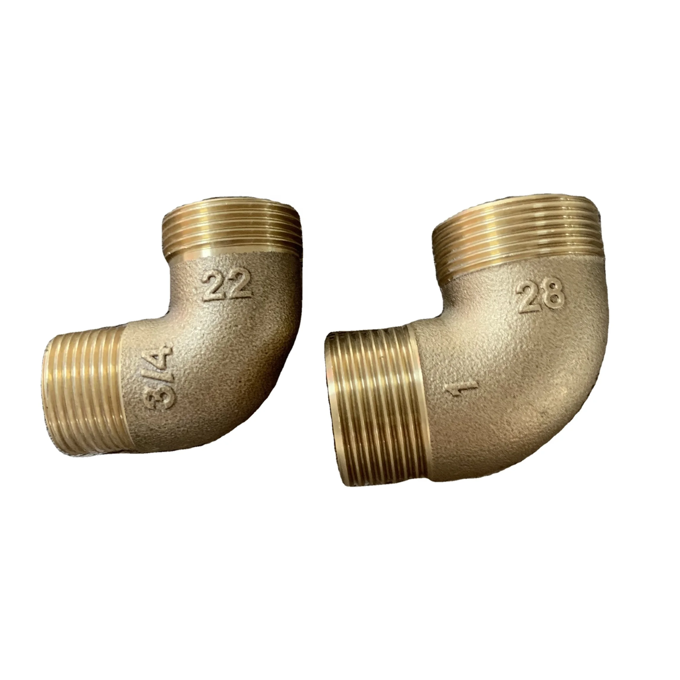 Bronze C83600 M/M Elbow Threaded Fitting Gunmetal Male Female Fitting Round Casting Water Pipe System Sand Blasting Reducing