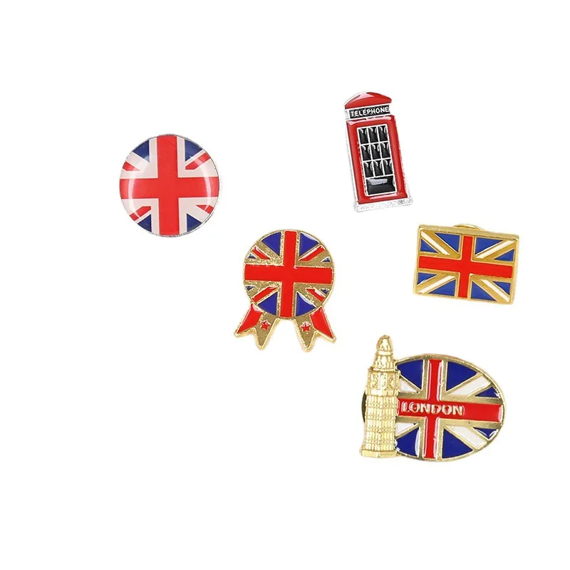 New Style Metal London UK Flag Map Pin Badge Souvenirs Britain Country Flag Brooch Lapel Pin