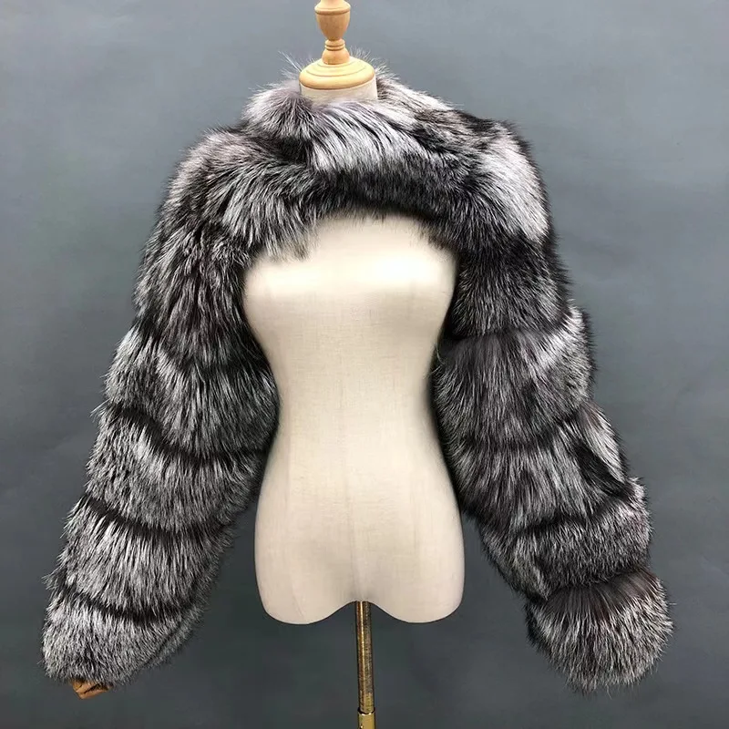 Custom Real Fox Fur Women Half Naked Fur Coat