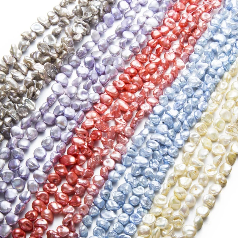 7-10 мм Ювелирные изделия многоцветные пресноводные нити zhuji рынок Кеши жемчуг