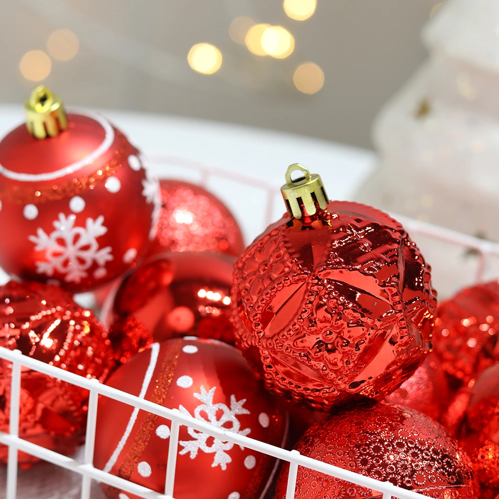 New model   6 cm  Christmas Ball Ornaments Tree Decorations mixed set for Party Bolas de Navidad