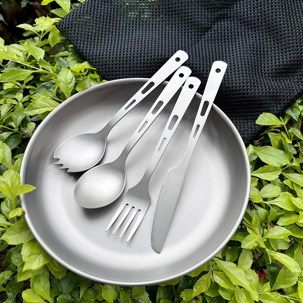 Переносная посуда из четырех предметов для еды и салатной ложки походов пикников