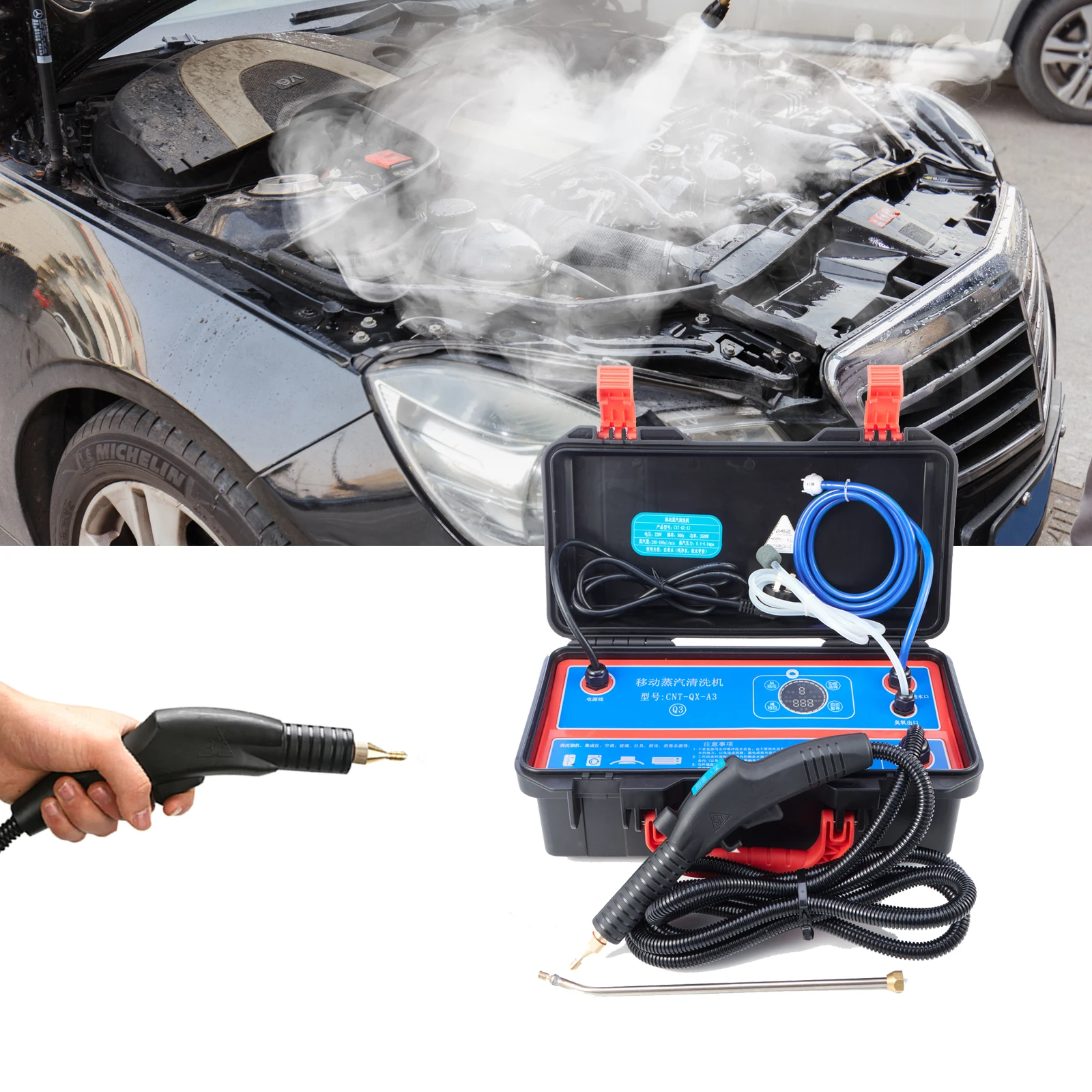 2022 Multifunctional  Mobile car washer high pressure steam car wash machine steam cleaner vapor