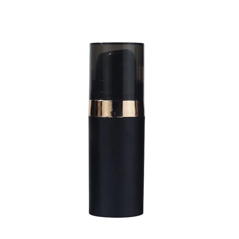 5ml/10ml/15ml snap-on lock disposable small round cosmetic plastic airless bottle