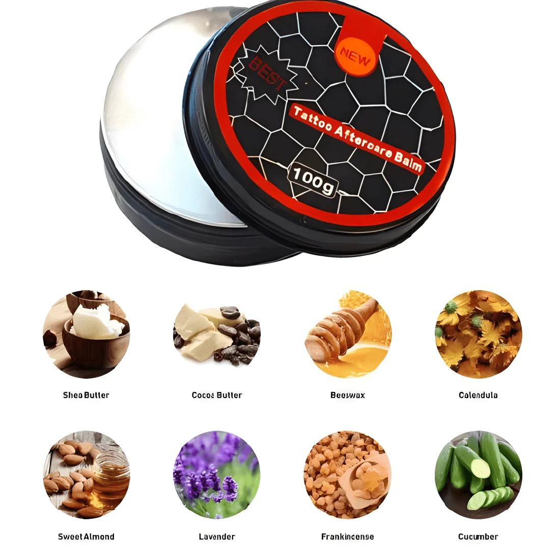 Hadiyah Beauty New Tattoo Aftercare Balm Repairing Cream Butter 100g for  Body Art Tattoo Supply