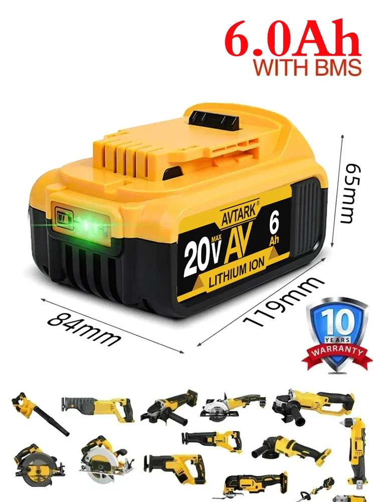 Замена для De-waltss DCB200 DCB205 литиевая батарея 5Ah 20v