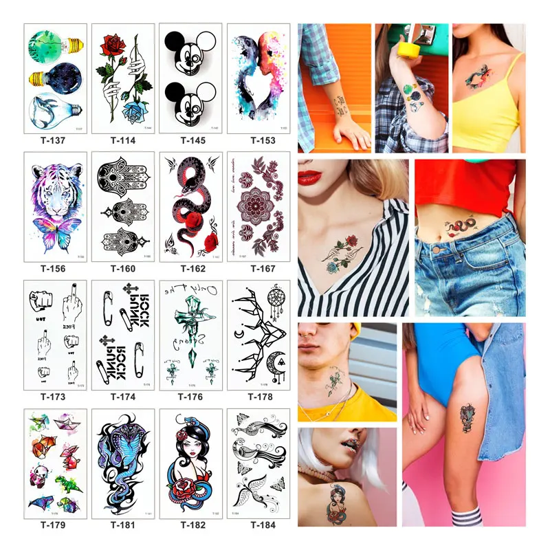 Realistic tattoos on hands and face Long lasting temporary waterproof tattoo stickers