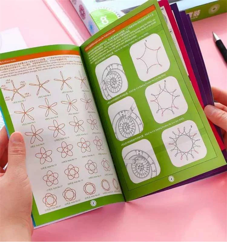  Million Flower Magic Geometry Set Hand Newspaper Template Hollow Rulers School Tools Curve Drawing