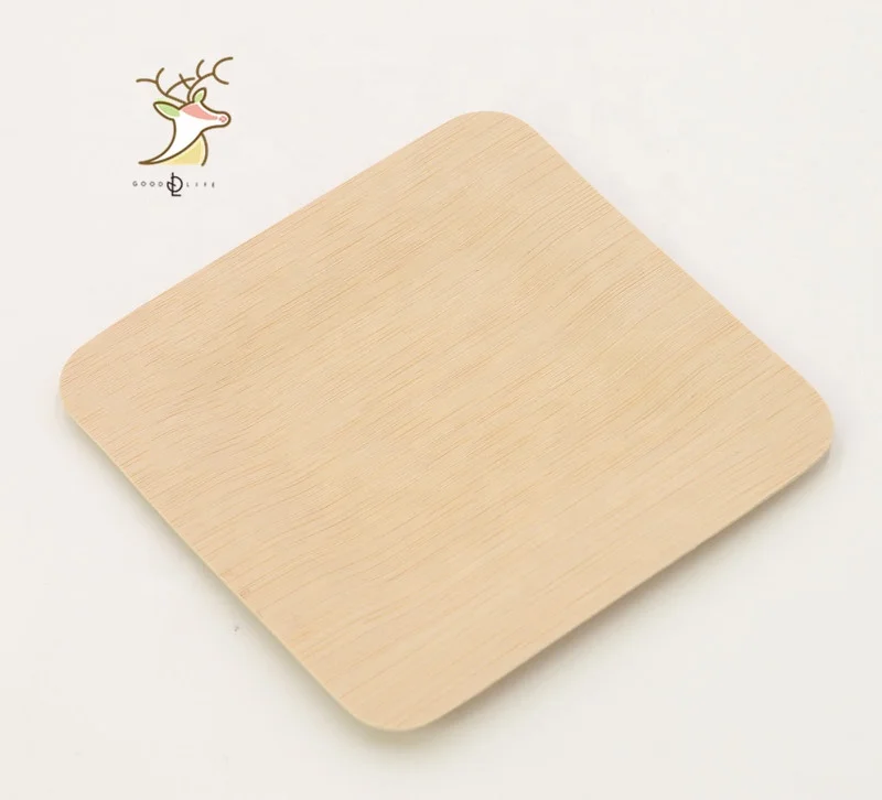 Biodegradable 10 Inch Square Areca Palm Leaf Plates Disposable Wooden Bamboo Dishes Popular for Parties and Weddings