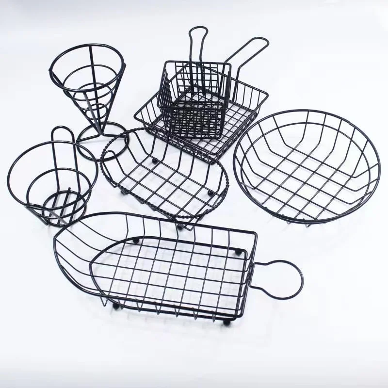 Creative French Fries Baskets Iron Wire Basket French Fired Chicken Serving Basket