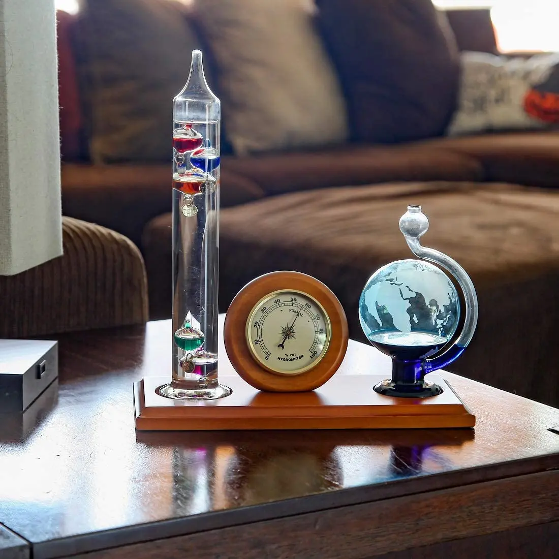Scientific Educational Device 3 in 1 Galileo Thermometer Weather Station Forecast Predictor Storm Glass Bottle Barometer