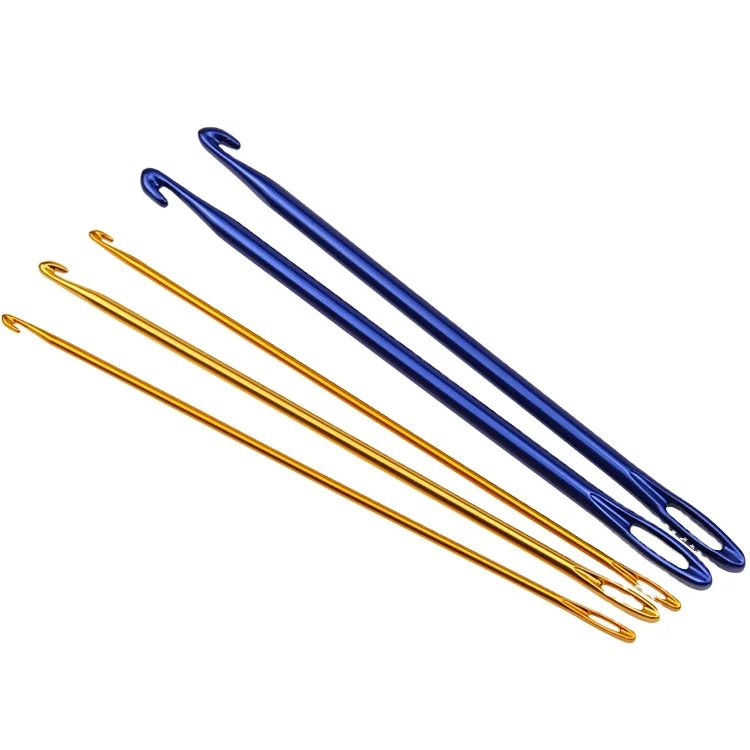 Crochet Hooks Set Aluminium Knitting Sewing Needles with Hole Handcraft Weaving Tool