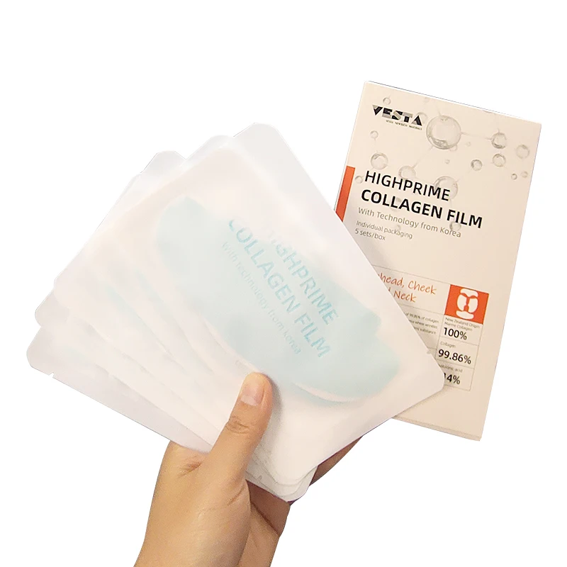 OEM Skin Care Water Soluble Facial Collagen Mask Sheet Highprime Hydrolyzed Collagen Film For Face lifting