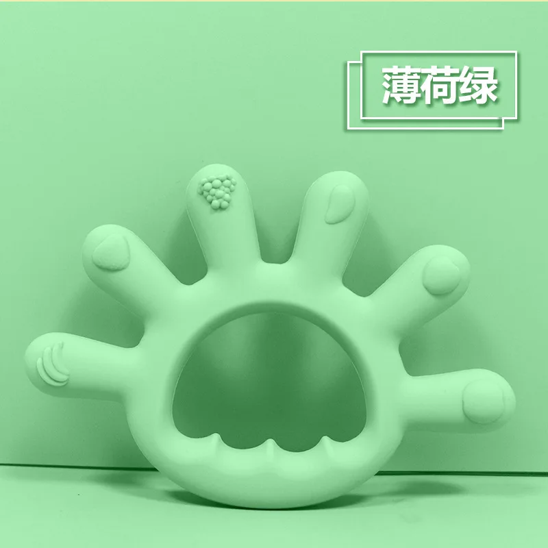 Wholesale Baby Diy Silicone Teethers Teething Silicone Chew Toys Teether Teething Gift Set   Fitness Six Finger Silicone Teether