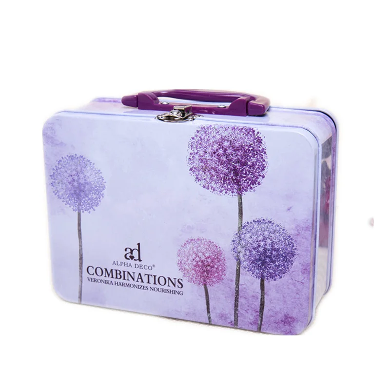 
China factory Custom Cosmetic Lip Balm Metal brown square solid wood music box Mini Pocket Money Change Wallet Coin Purse Box 