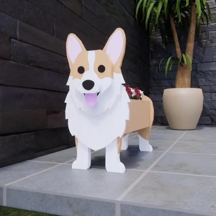 50 Styles Pvc Succulent Pet Dog Planter Shape Head Plant Indoor Animal Macetas Corgi Flower Pot