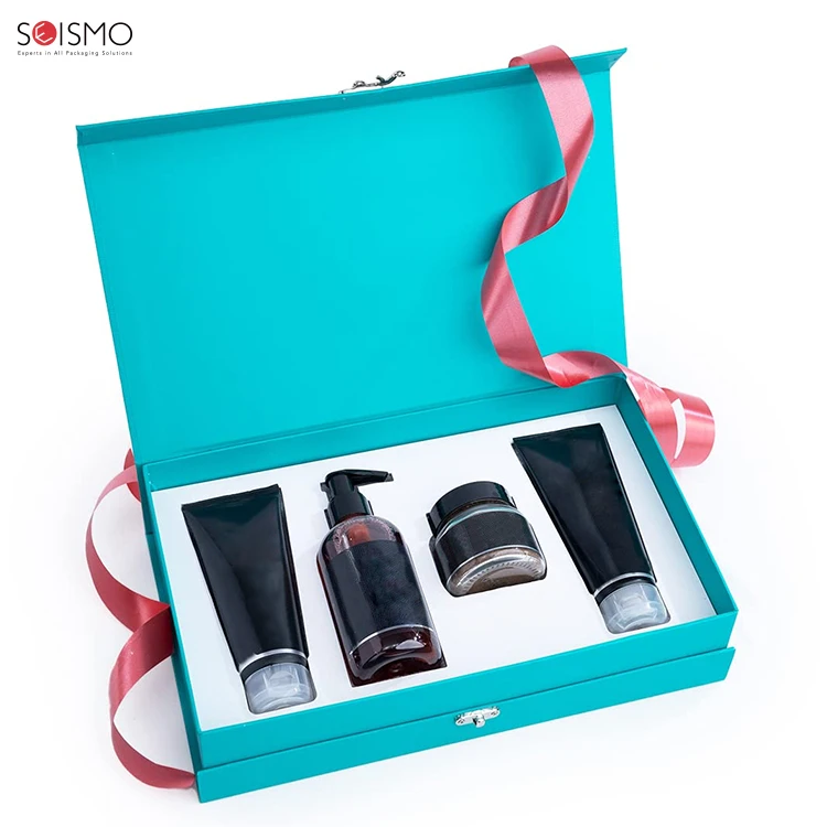 Custom Luxury Recyclable Cosmetic Organic Skin Care Magnetic Gift Packaging Boxes For Body Scrub Lotion Face Eye Cream Design
