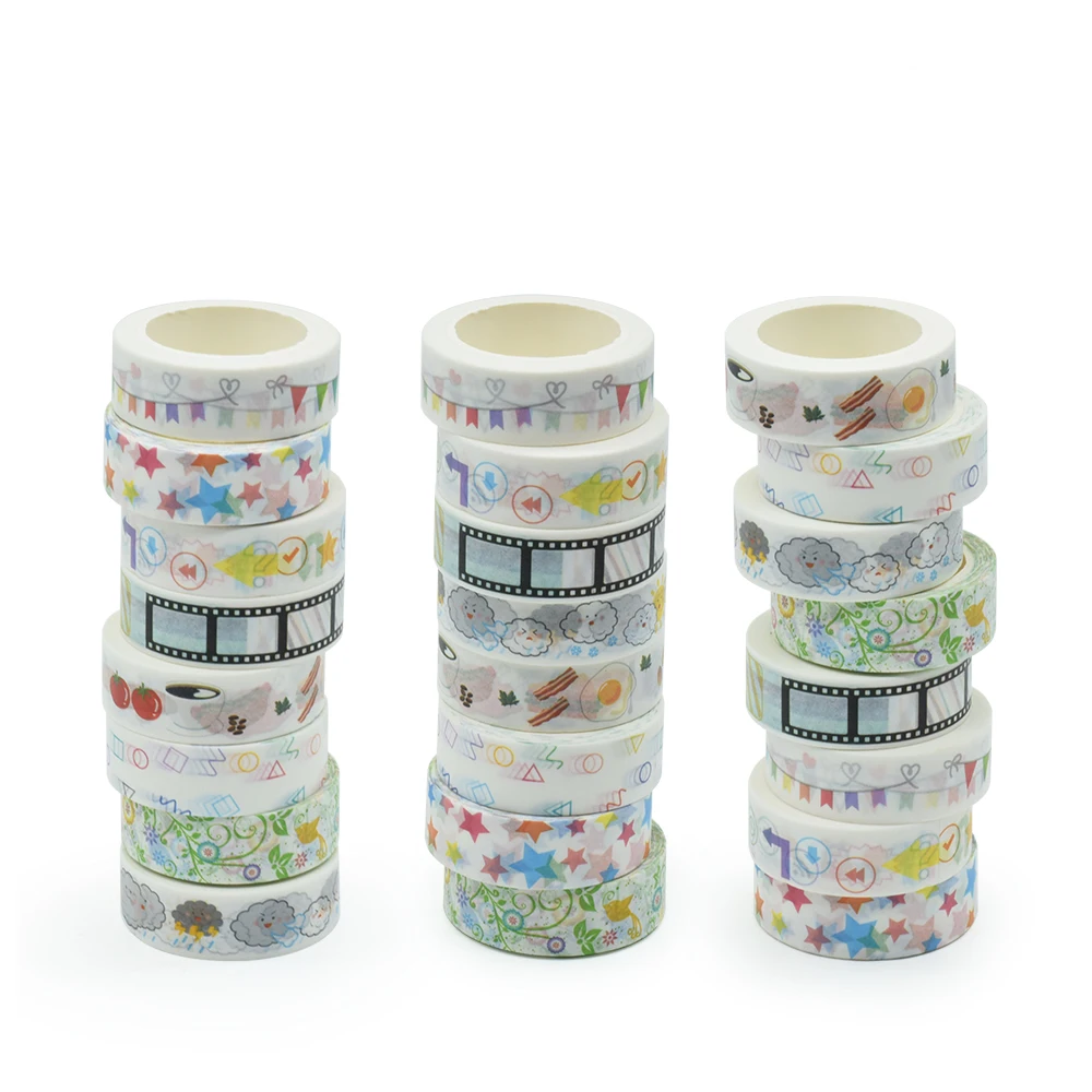 A4 size Custom make CMYK printing DIY pattern washi tape and sticker for decoration