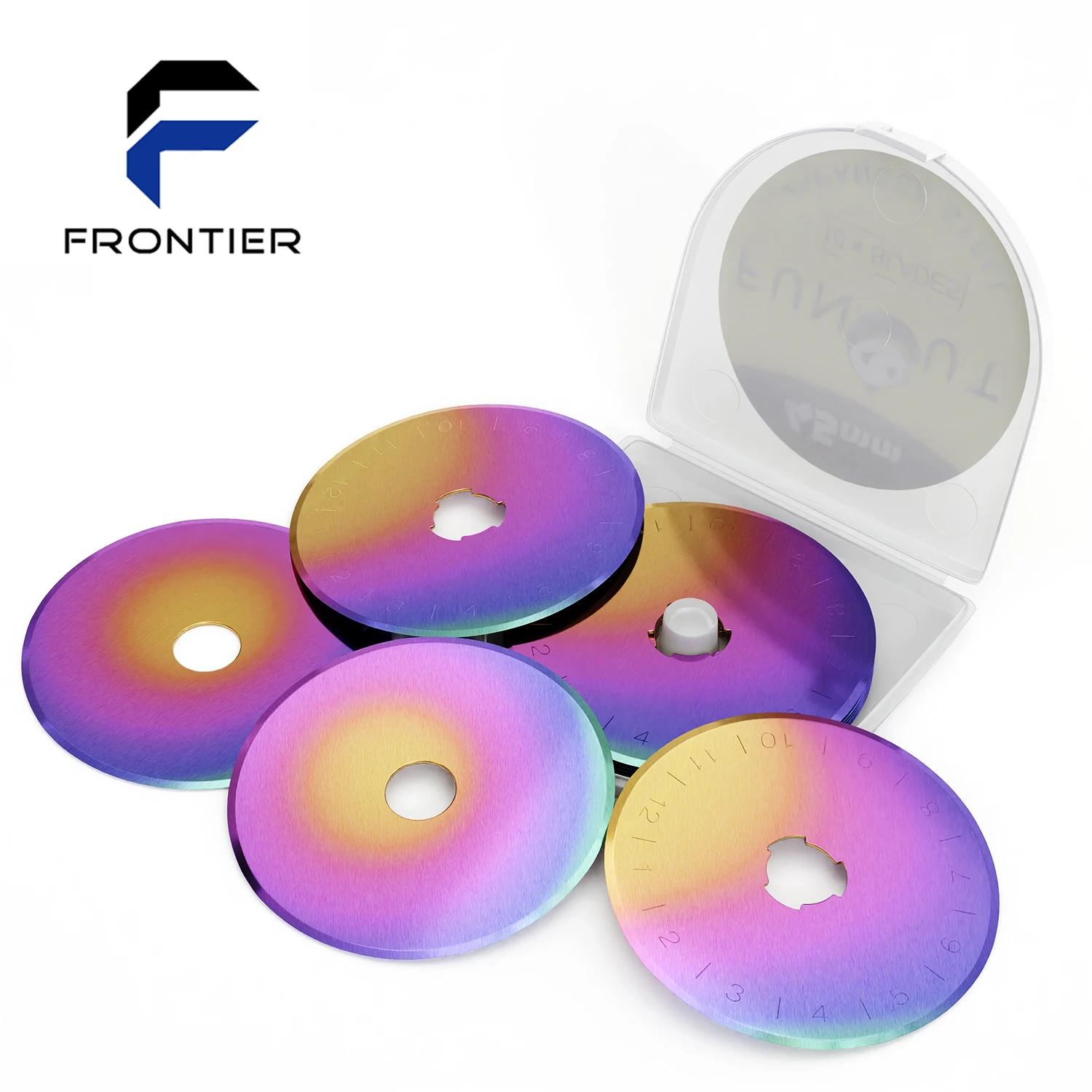 Effortlessly Cut Through Layers of Fabric with Rainbow-Coated SKS-7 Rotary Cutter Blade - Perfect for Quilting, Sewing