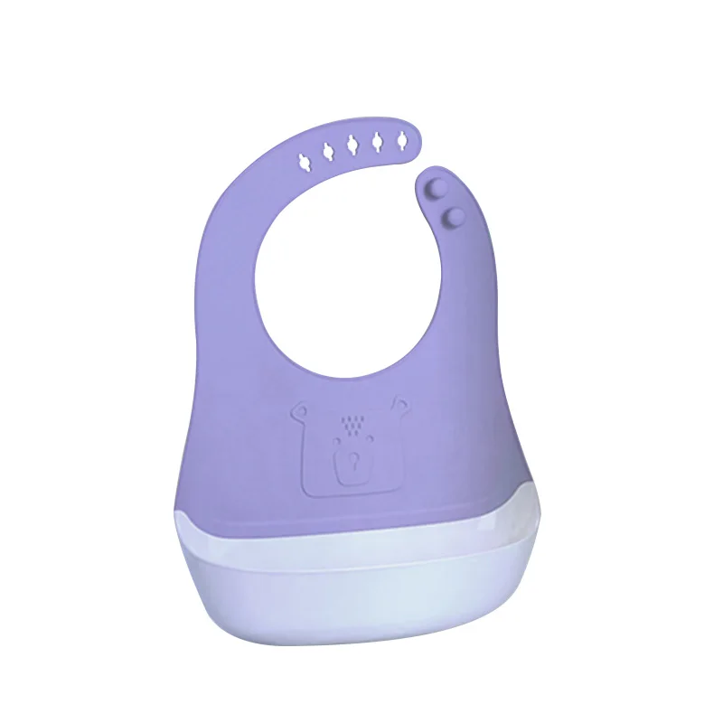 Baby Silicone Bib Comfortable Soft Water Resistant Bib Suitable for Infants and Toddlers to Wear While Feeding
