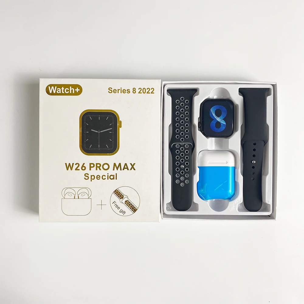2023 Latest W26 pro max special mart watch with airbuds heart rate wireless earphone 2 in 1  smartwatch with TWS earbuds
