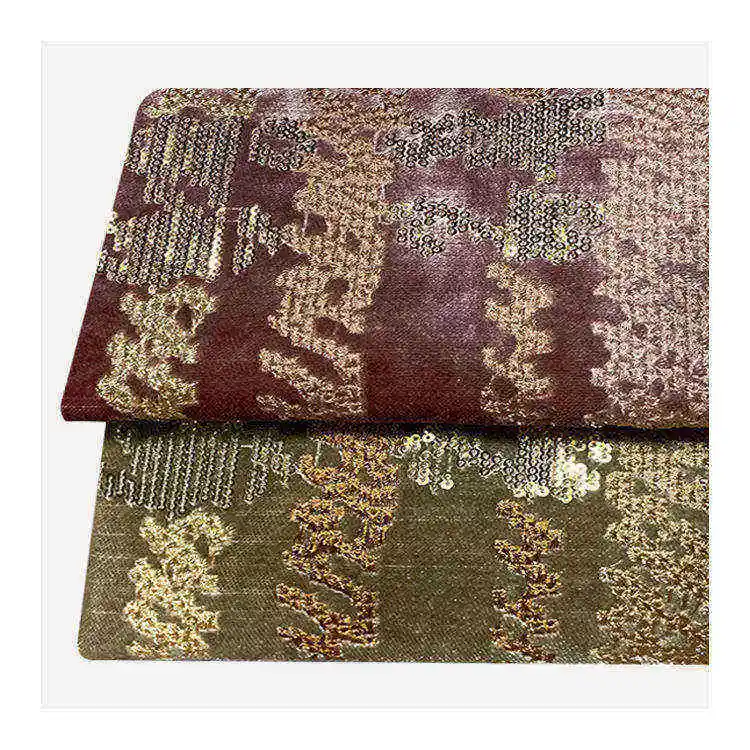 Manufacturer Design China Textile Pattern Upholstery Curtain Velvet Fabric with Embroidery