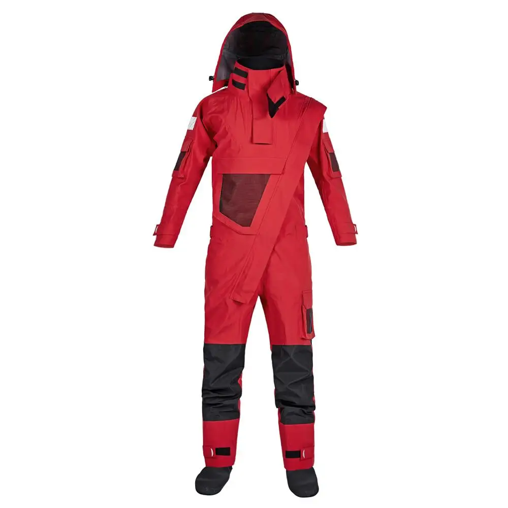 Мужской уличный спортивный байдарный сухой костюм дышащий на молнии спереди водонепроницаемый со светоотражающей полосой Парусная Одежда