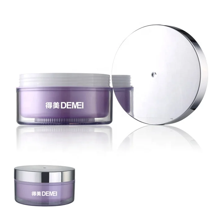 Double Wall Large Cosmetic Jars Plastic Makeup Jars with Pp 200g 300g 500g Plastic Containers Acrylic Cosmetic Packing Round WY